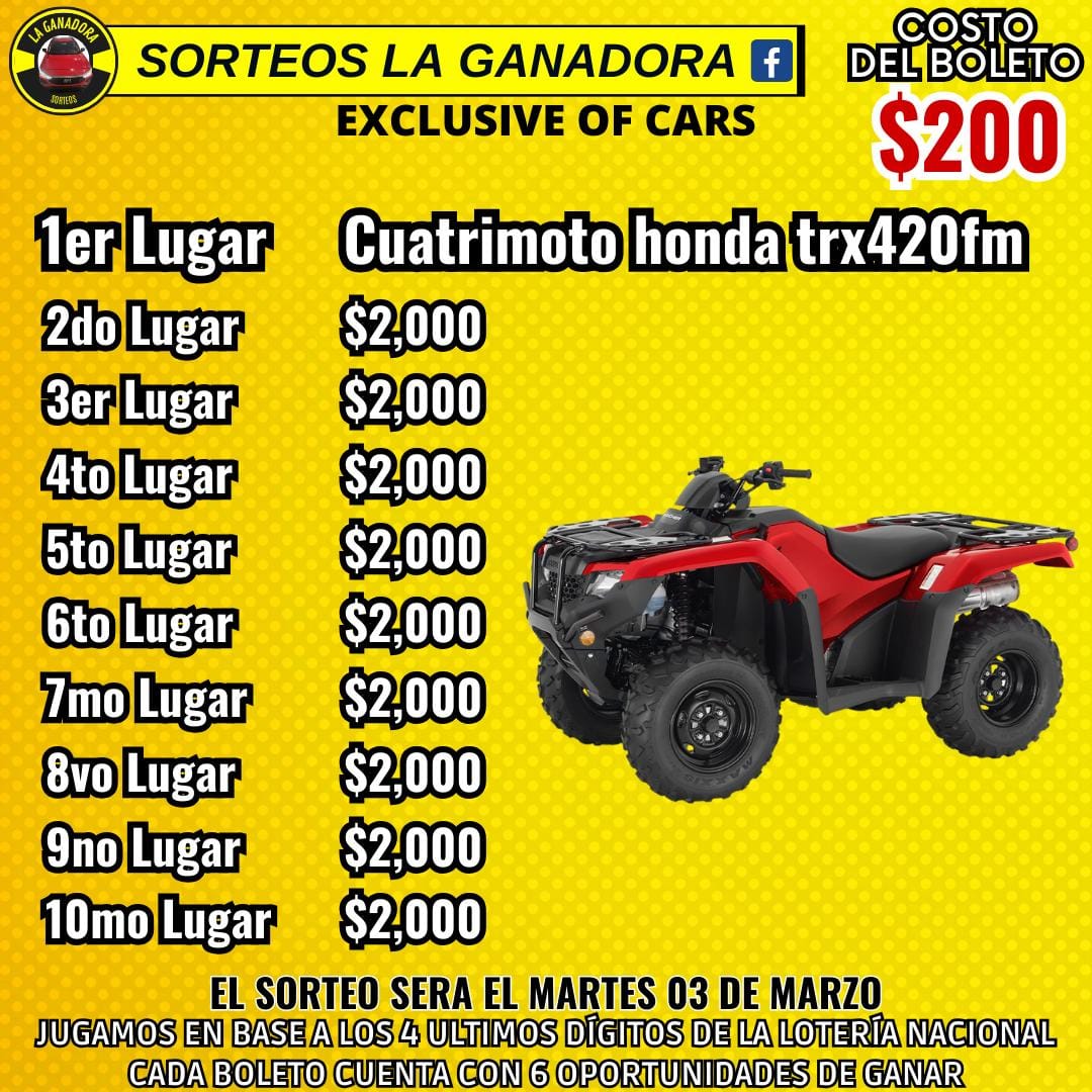 CUATRIMOTO HONDA TRX420FM